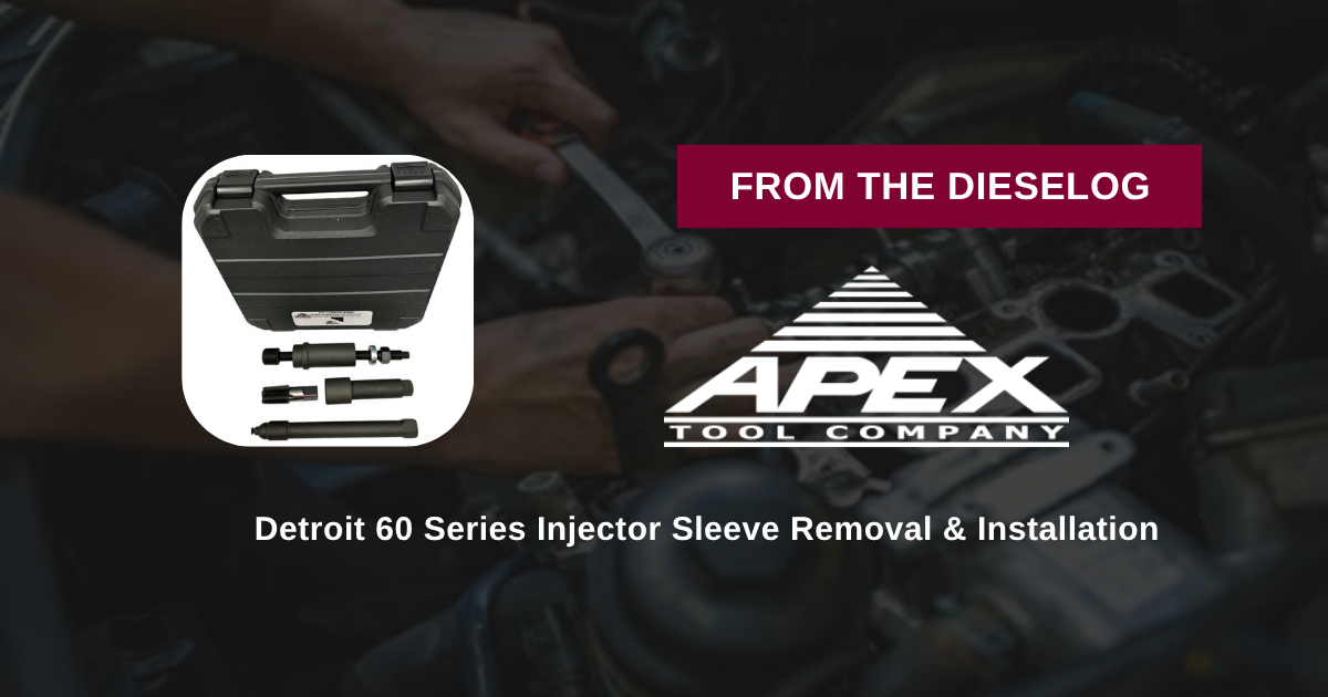 Step-by-step close up layout of ATC J33840-4 installer driving a brass injector sleeve into a Detroit 60 Series head